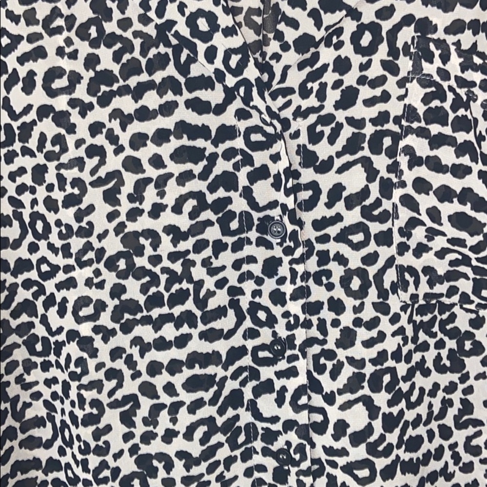 Cheetah Collard Blouse - Picture 4 of 11